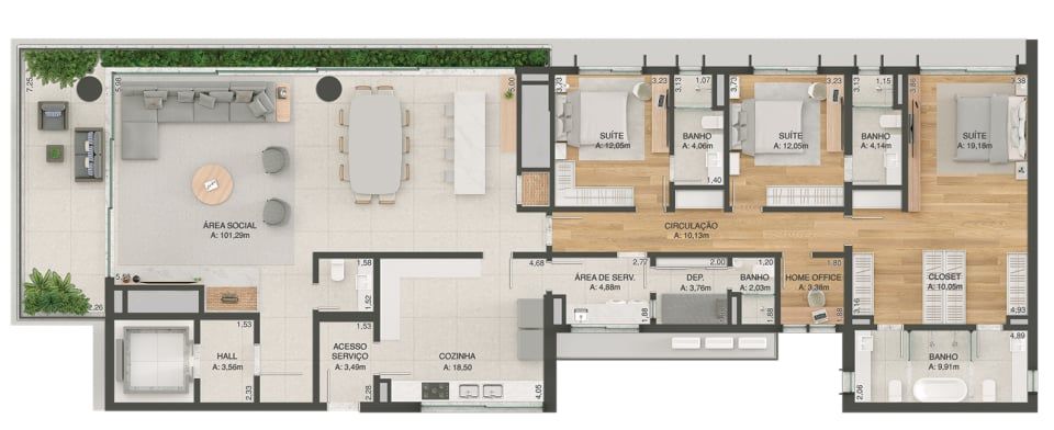 Cobertura à venda com 3 quartos, 511m² - Foto 1