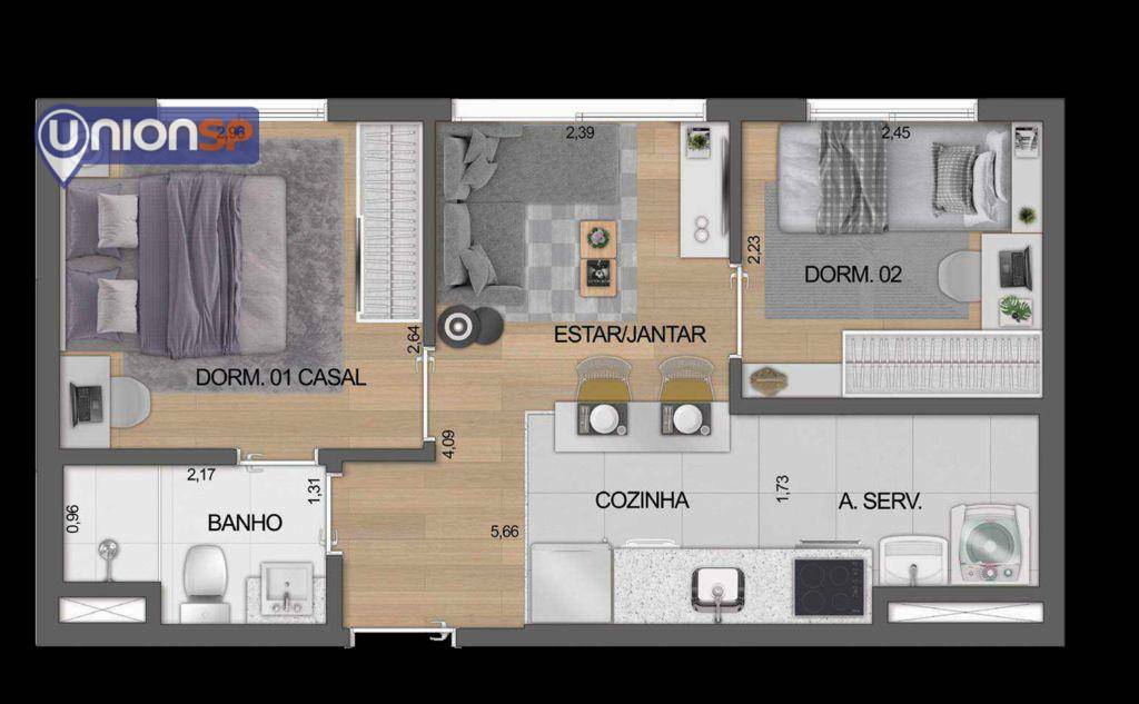 Apartamento à venda com 2 quartos, 39m² - Foto 15