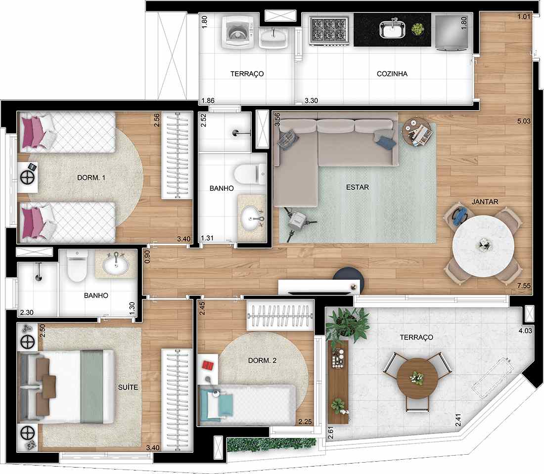 Apartamento à venda com 3 quartos, 82m² - Foto 2