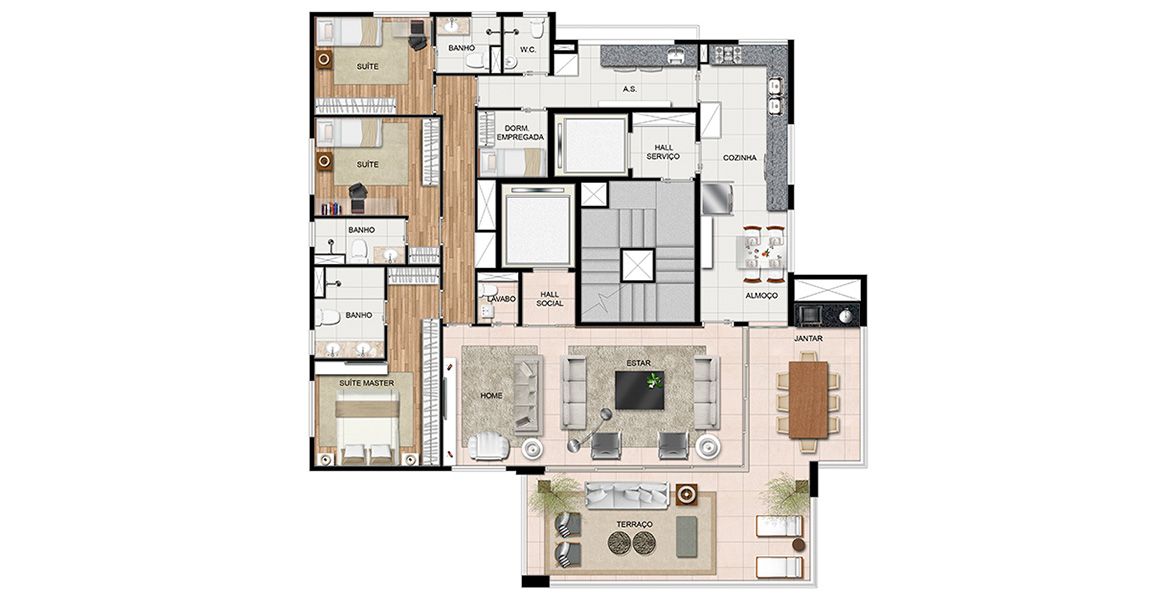 Apartamento à venda com 3 quartos, 205m² - Foto 2