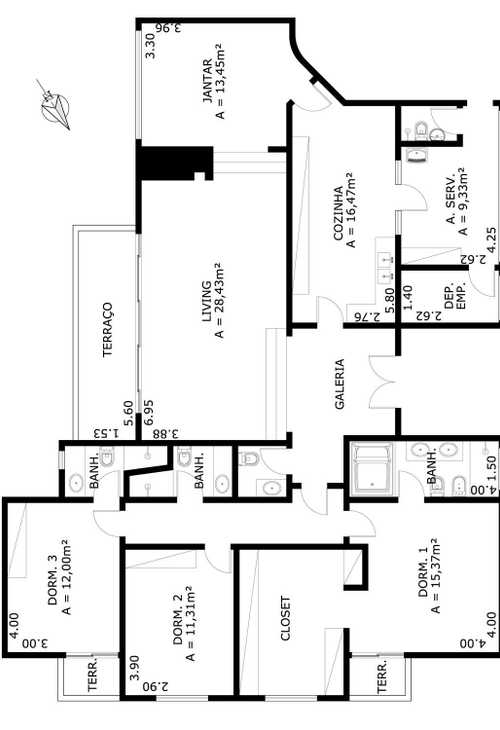 Apartamento à venda com 4 quartos, 200m² - Foto 2