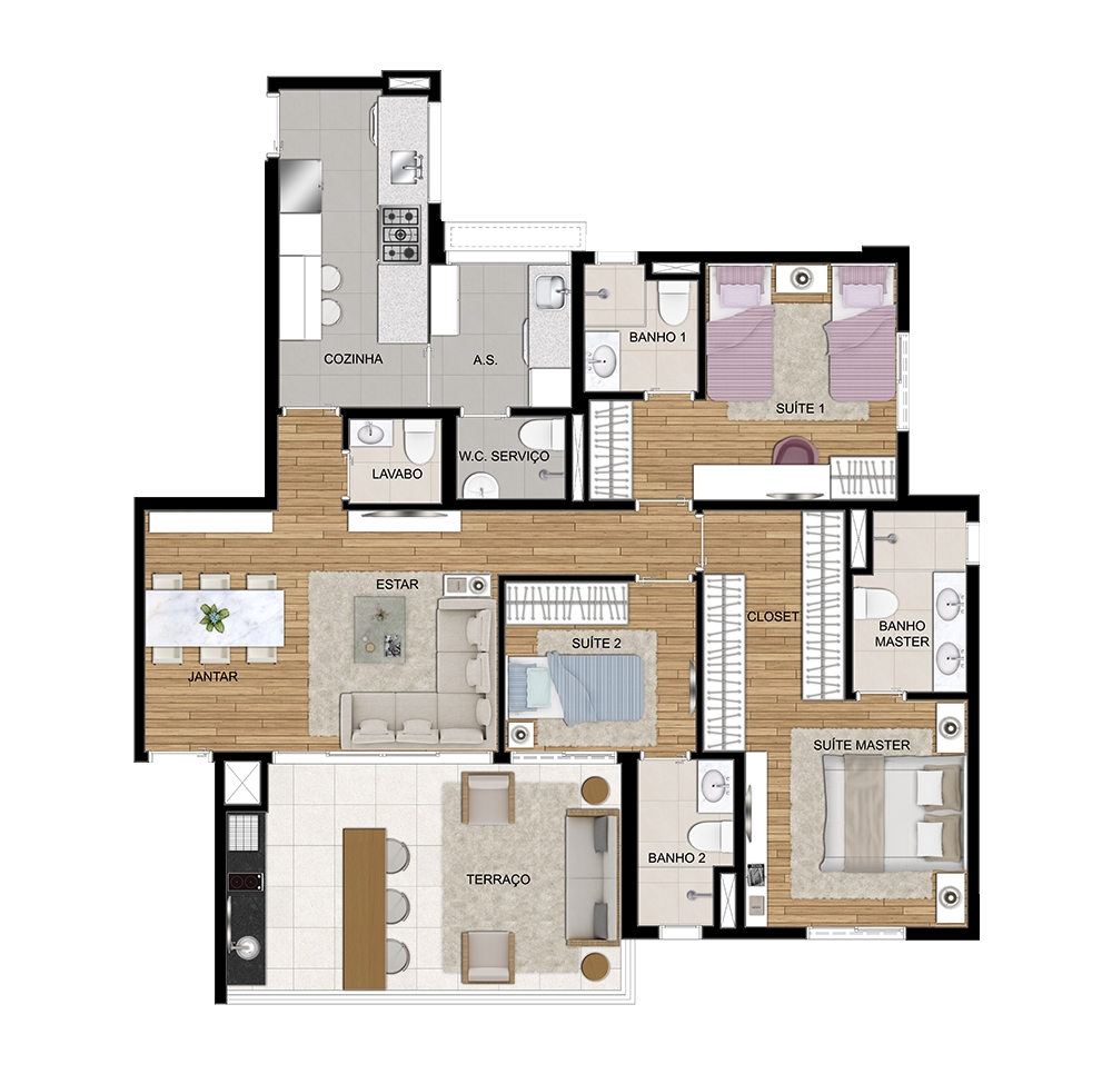 Apartamento à venda com 3 quartos, 120m² - Foto 2