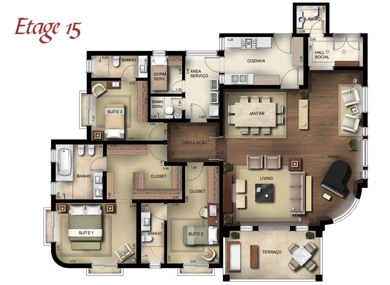 Apartamento à venda com 3 quartos, 203m² - Foto 6