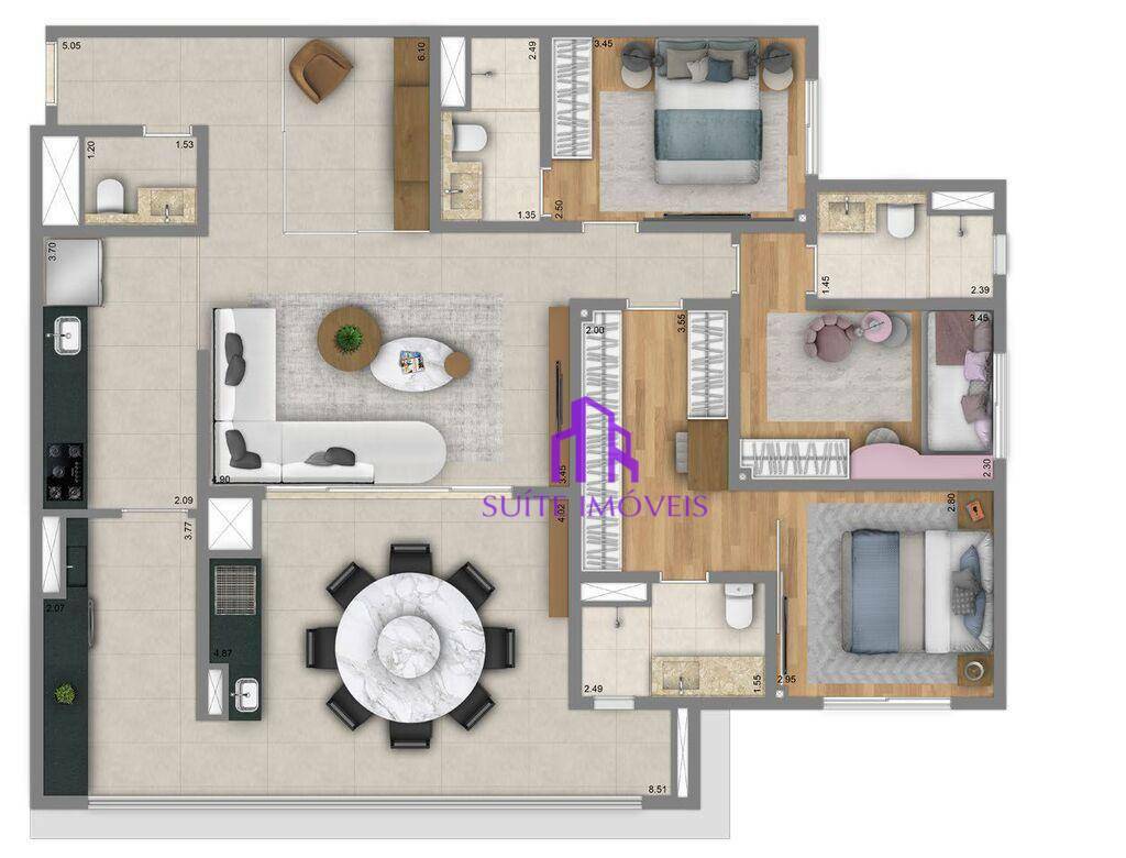 Apartamento à venda com 3 quartos, 188m² - Foto 20