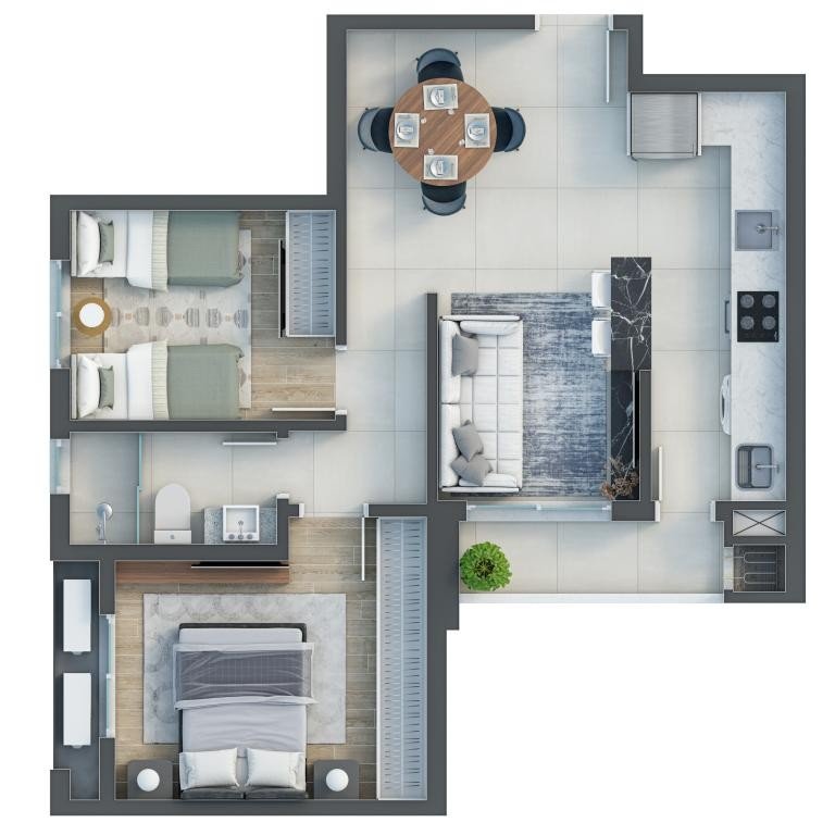 Apartamento à venda com 2 quartos, 57m² - Foto 6