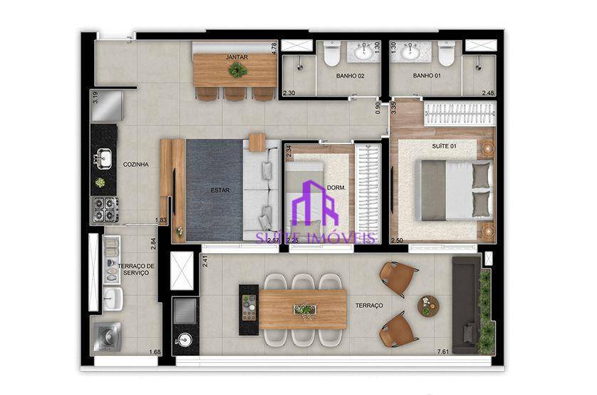 Apartamento à venda com 2 quartos, 75m² - Foto 23