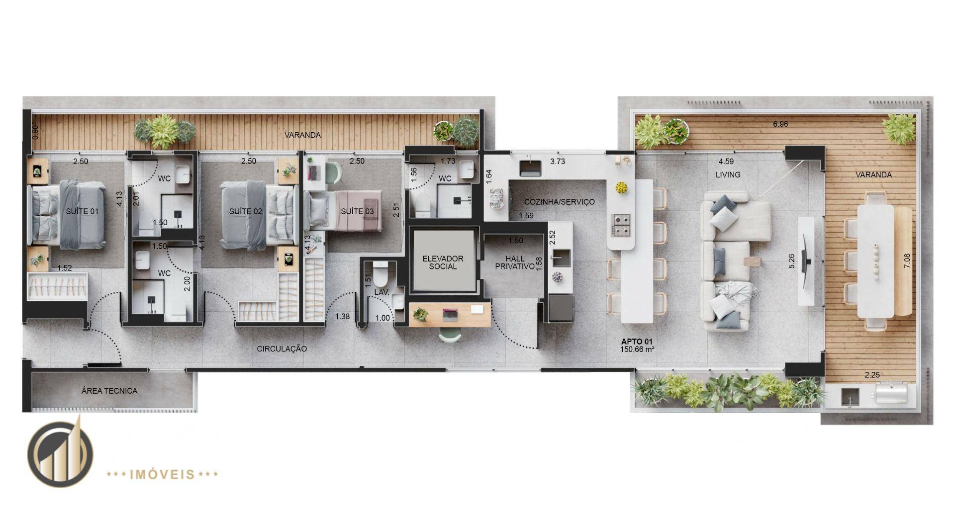 Apartamento à venda com 3 quartos, 150m² - Foto 17