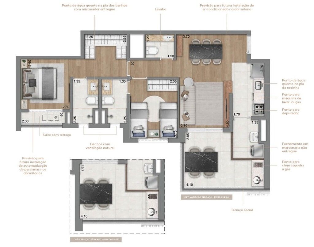 Apartamento à venda com 3 quartos, 123m² - Foto 3