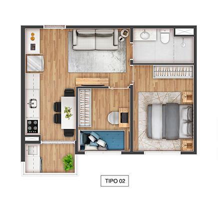 Apartamento à venda com 2 quartos, 40m² - Foto 10