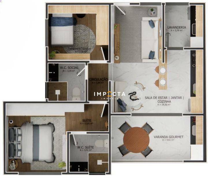 Apartamento à venda com 2 quartos, 71m² - Foto 2