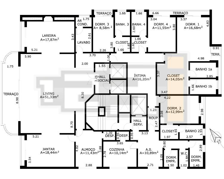 Apartamento à venda com 4 quartos, 347m² - Foto 3