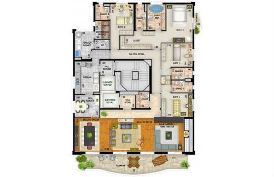 Apartamento à venda com 4 quartos, 250m² - Foto 5