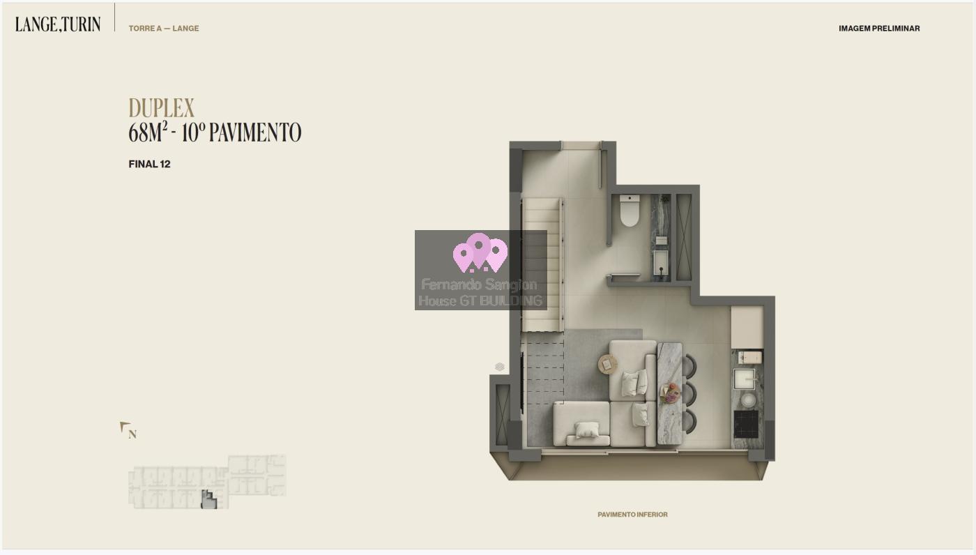 Apartamento à venda com 1 quarto, 68m² - Foto 1