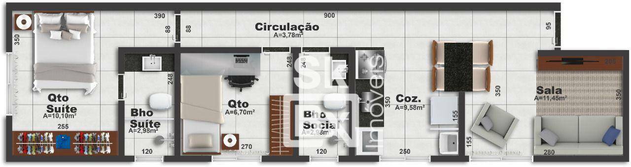 Apartamento à venda com 2 quartos, 54m² - Foto 7