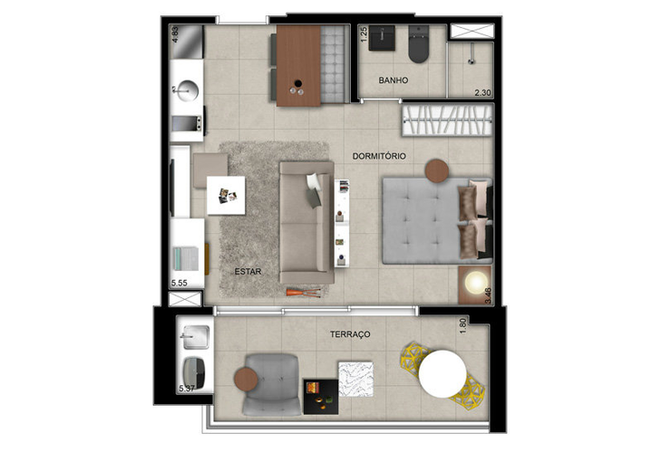 Apartamento à venda com 1 quarto, 40m² - Foto 6