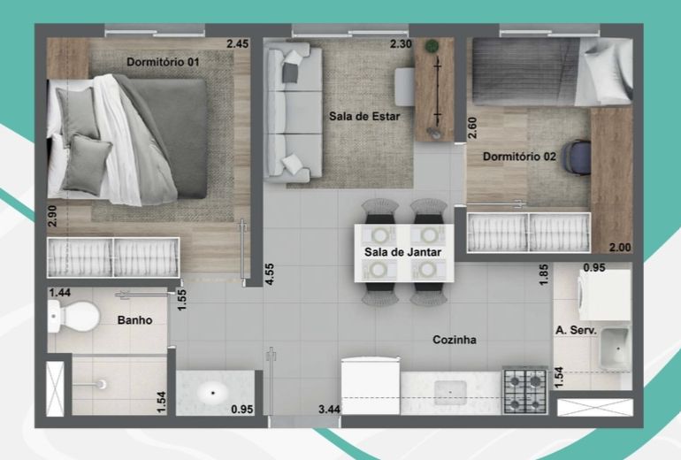 Apartamento à venda com 2 quartos, 43m² - Foto 39