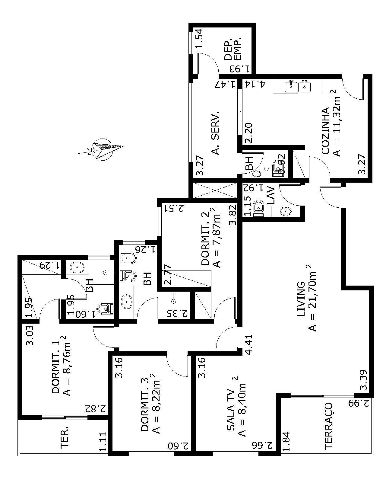 Apartamento à venda com 3 quartos, 118m² - Foto 2