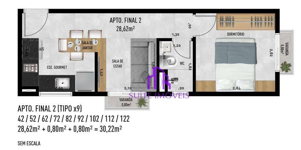 Apartamento à venda com 2 quartos, 37m² - Foto 21