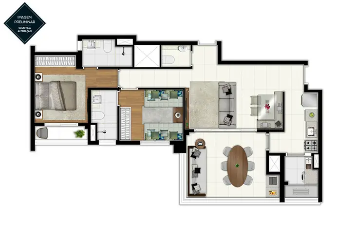 Apartamento à venda com 2 quartos, 81m² - Foto 3