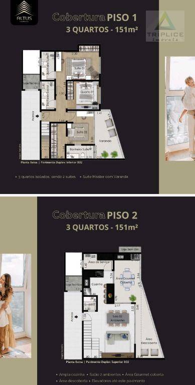 Cobertura, 3 quartos, 151 m² - Foto 2
