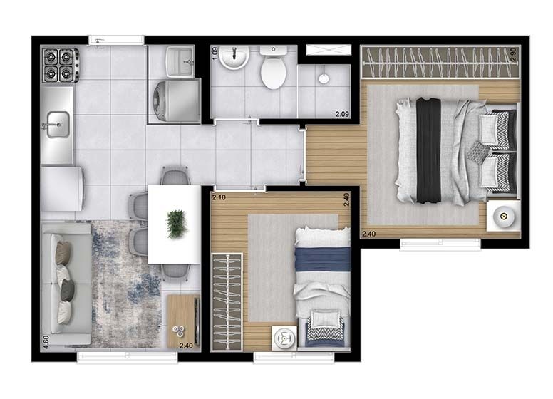 Apartamento à venda com 2 quartos, 34m² - Foto 18