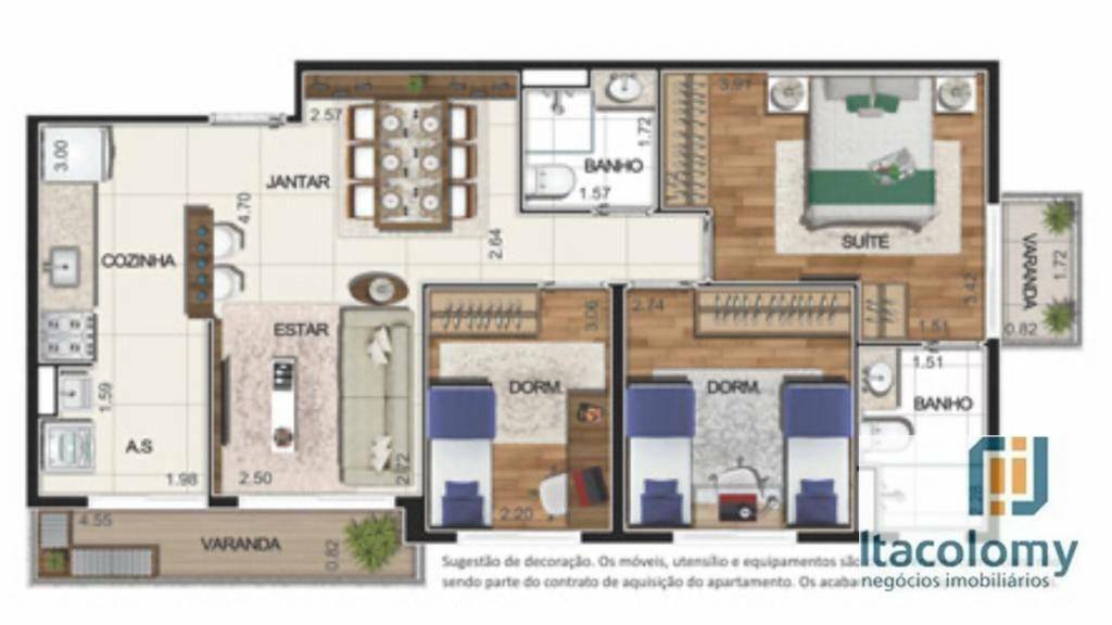 Apartamento à venda com 3 quartos, 73m² - Foto 12