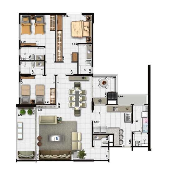 Apartamento à venda com 3 quartos, 147m² - Foto 8