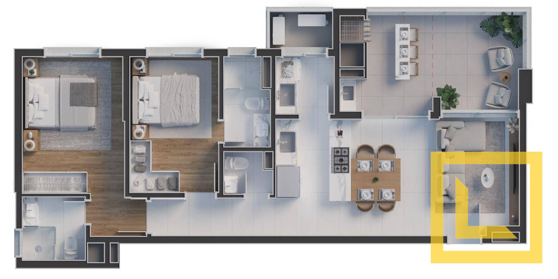 Apartamento à venda com 2 quartos, 84m² - Foto 1