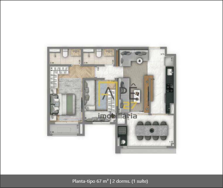 Apartamento à venda com 2 quartos, 67m² - Foto 18