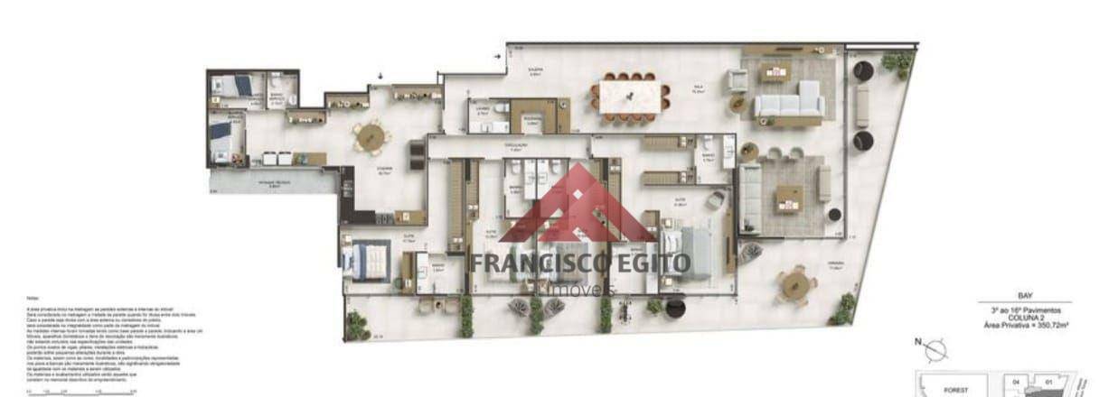 Apartamento à venda com 4 quartos, 356m² - Foto 3