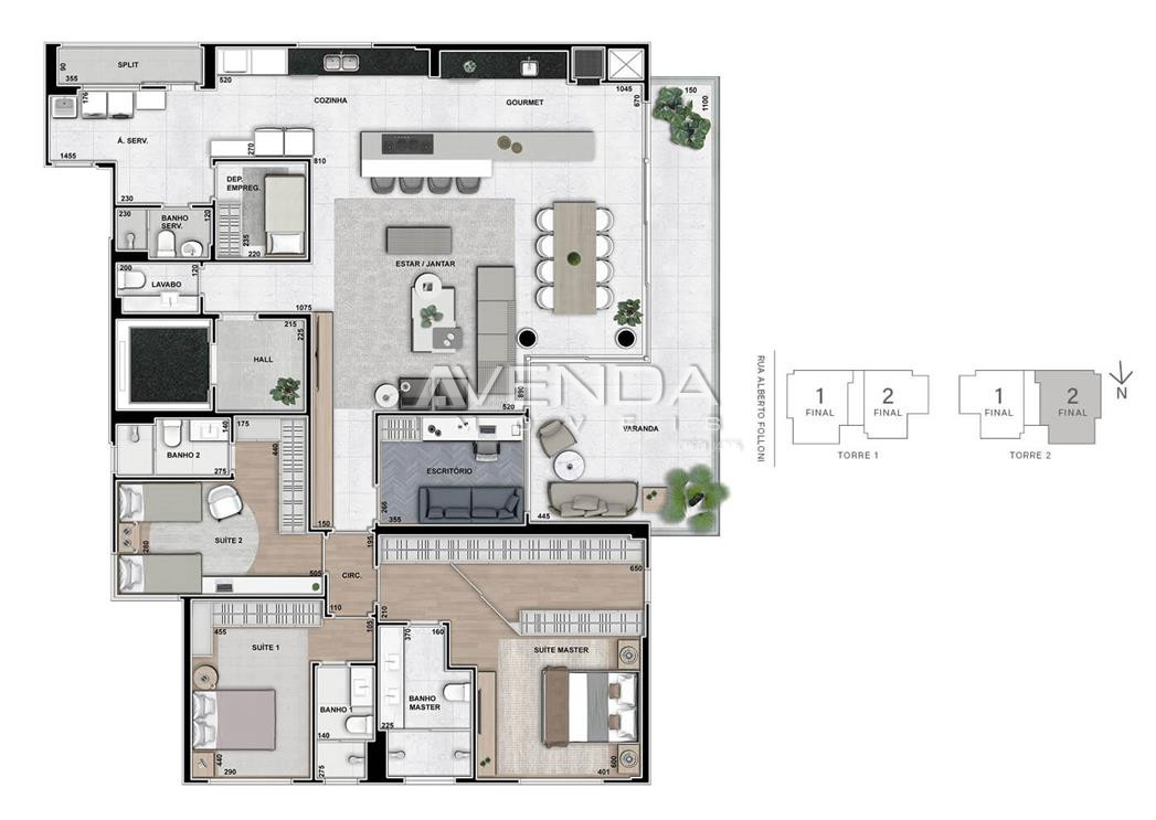 Apartamento à venda com 3 quartos, 228m² - Foto 2