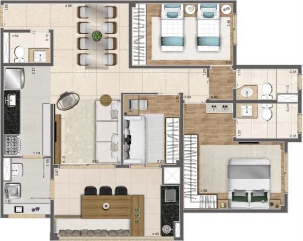 Apartamento à venda com 3 quartos, 93m² - Foto 13