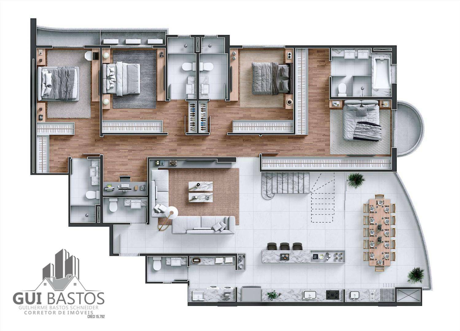 Apartamento à venda com 4 quartos, 180m² - Foto 9