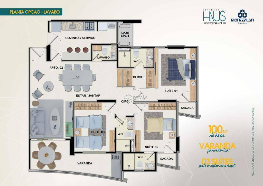 Apartamento à venda com 3 quartos, 100m² - Foto 19