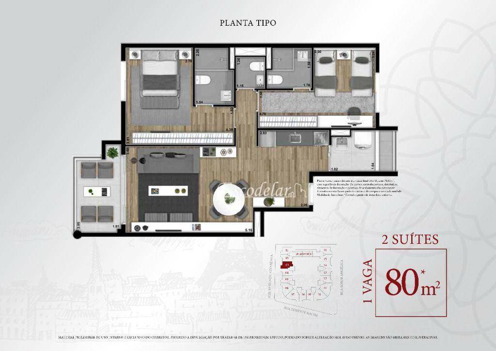 Apartamento à venda com 2 quartos, 79m² - Foto 24