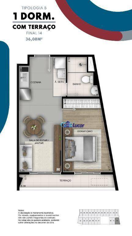 Apartamento à venda com 1 quarto, 36m² - Foto 9