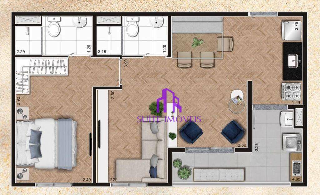 Apartamento à venda com 2 quartos, 42m² - Foto 9