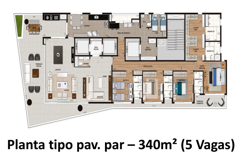 Apartamento à venda com 4 quartos, 340m² - Foto 6