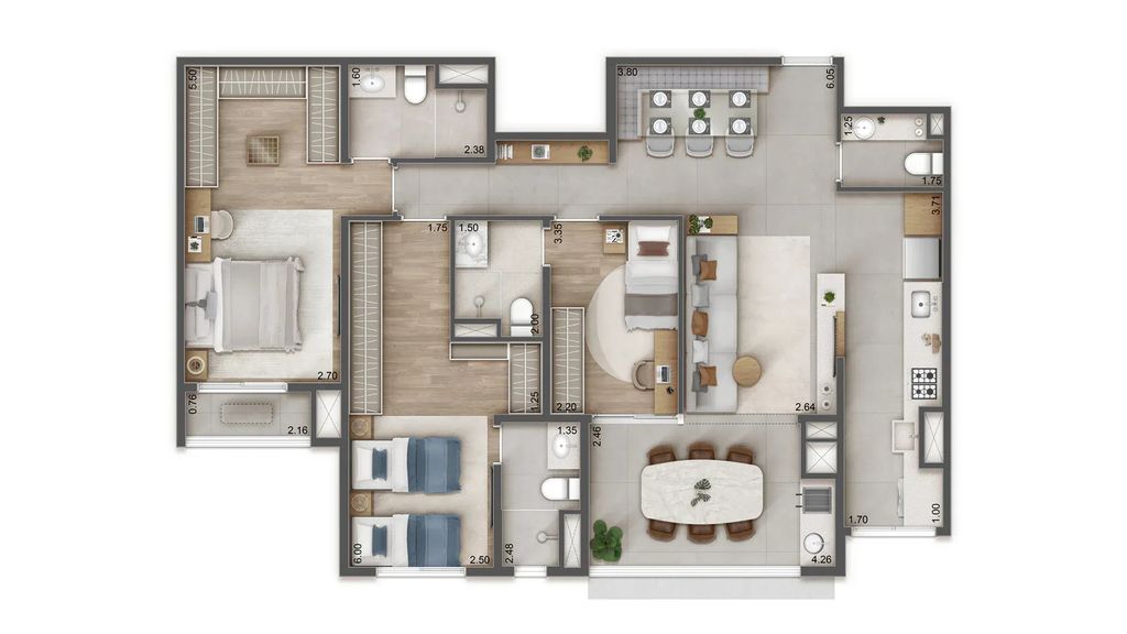 Apartamento à venda com 3 quartos, 127m² - Foto 1