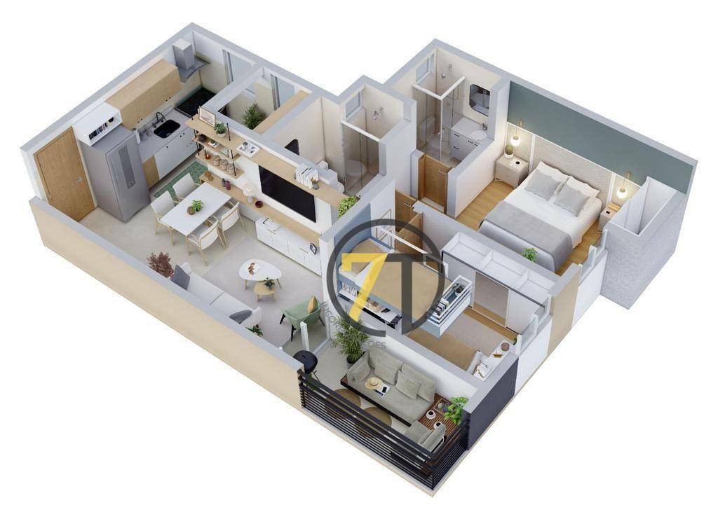 Apartamento à venda com 2 quartos, 52m² - Foto 9