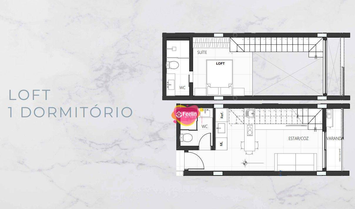 Apartamento à venda com 1 quarto, 37m² - Foto 7