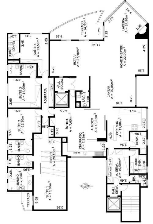 Apartamento à venda com 4 quartos, 347m² - Foto 2