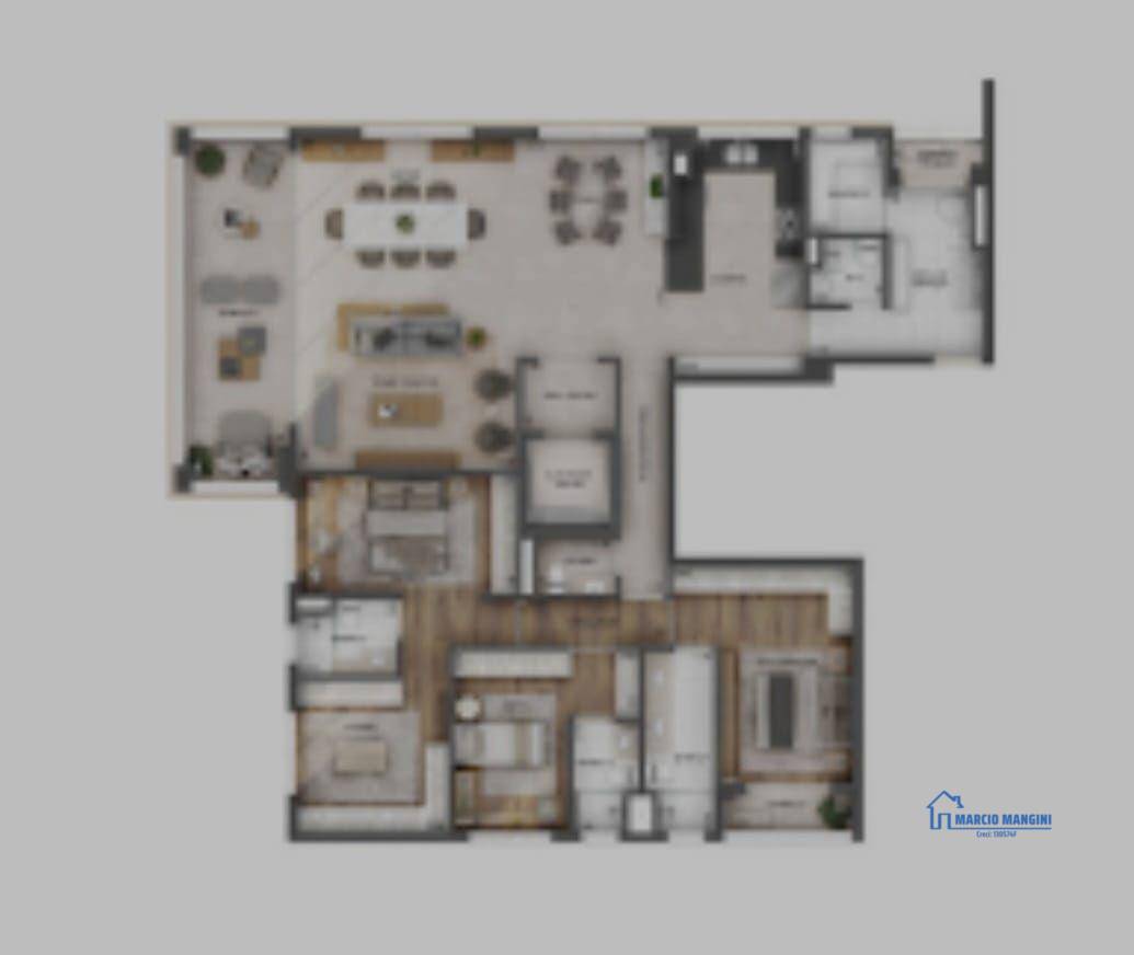 Apartamento à venda com 3 quartos, 213m² - Foto 2