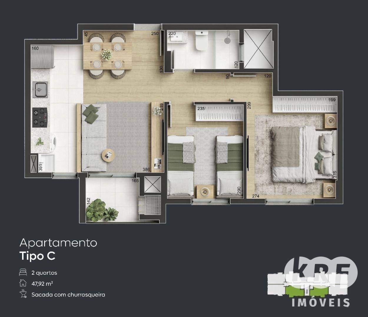 Apartamento à venda com 2 quartos, 47m² - Foto 9