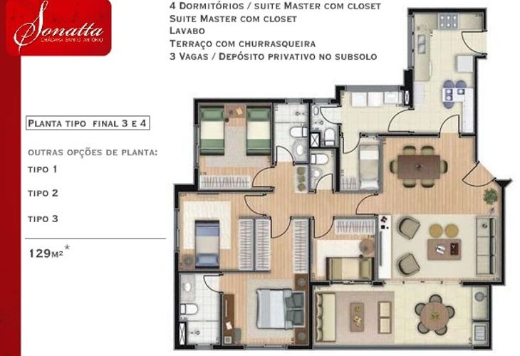 Apartamento à venda com 4 quartos, 129m² - Foto 4