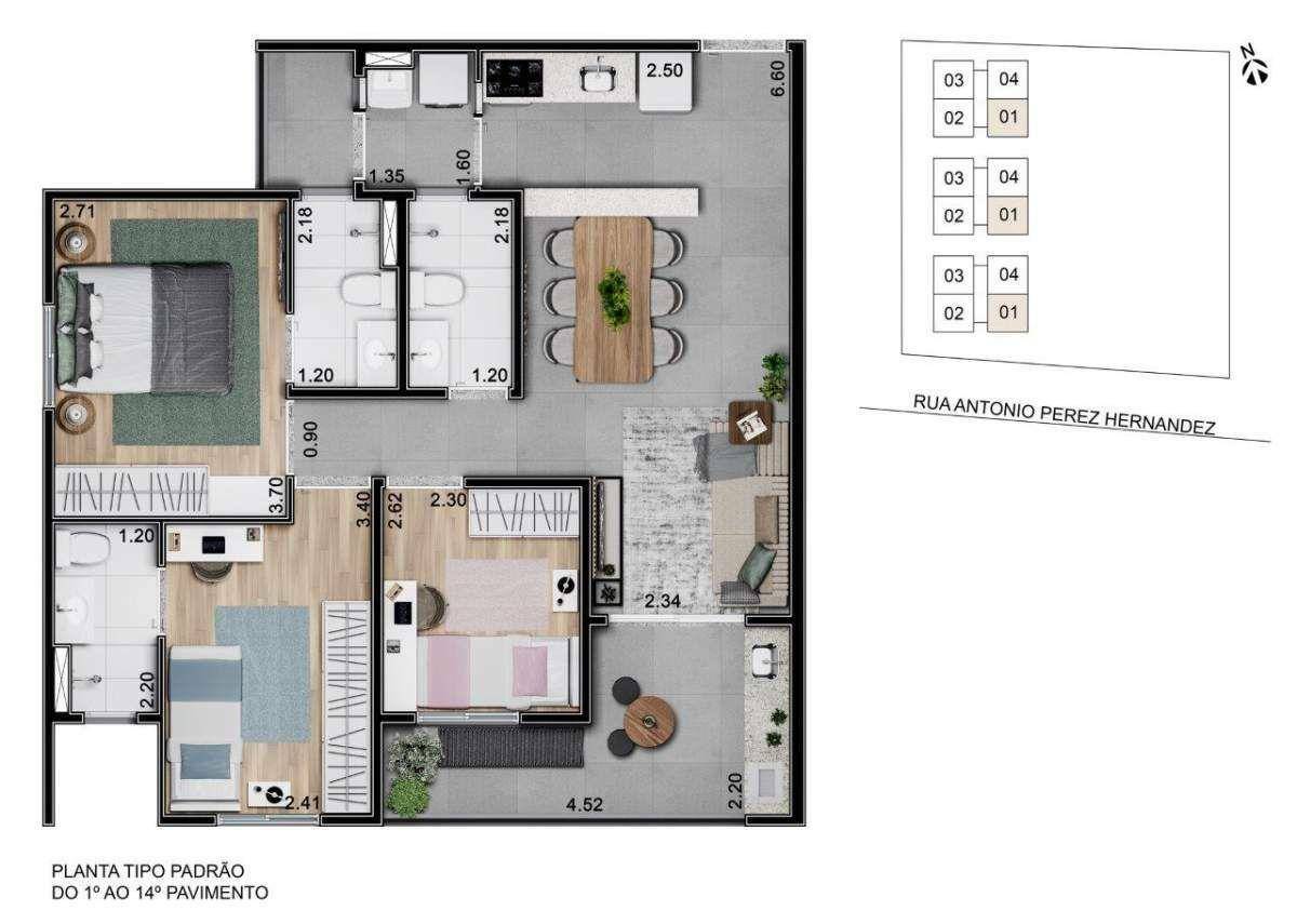 Apartamento à venda com 3 quartos, 75m² - Foto 46