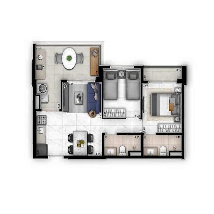 Apartamento à venda com 2 quartos, 65m² - Foto 5