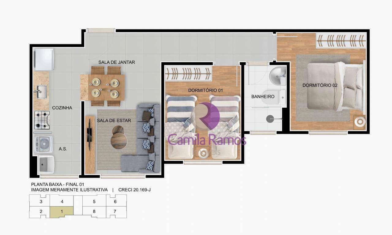 Apartamento à venda com 2 quartos, 46m² - Foto 12