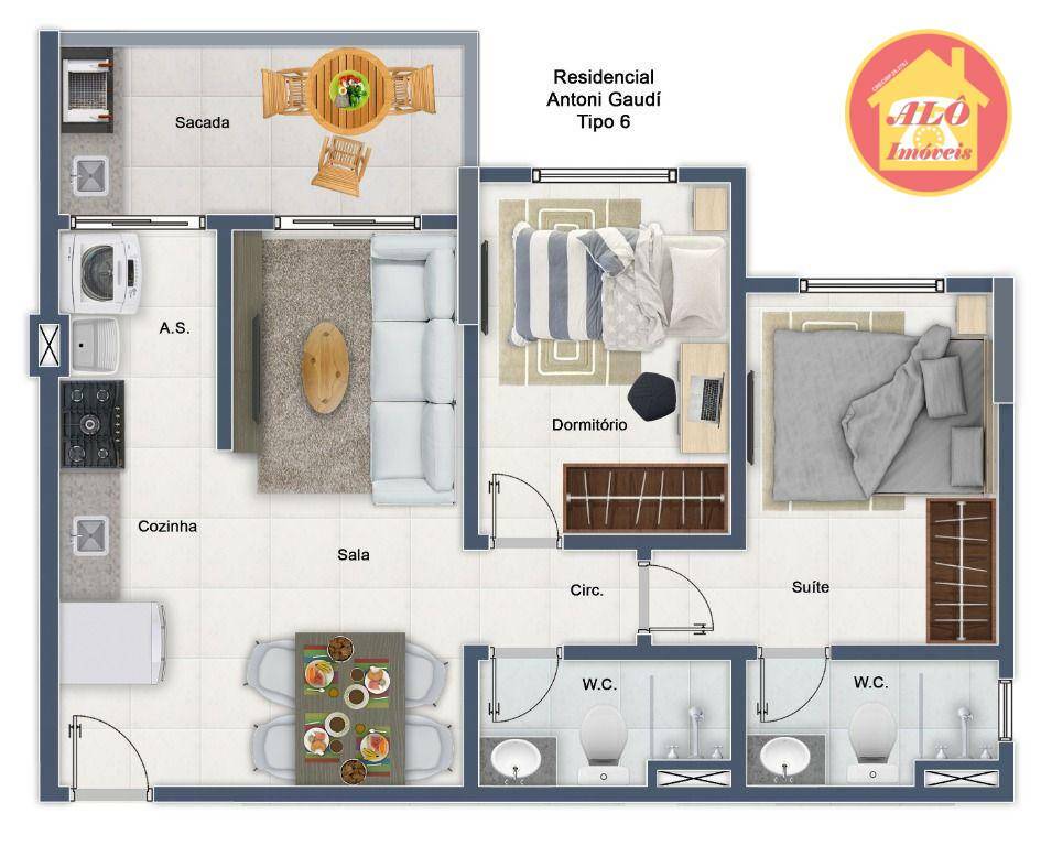 Apartamento à venda com 2 quartos, 57m² - Foto 9