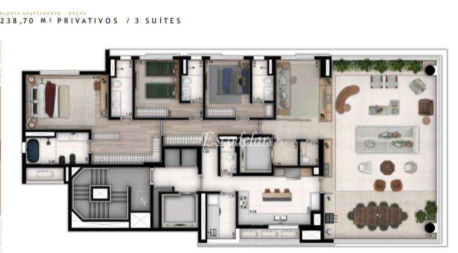 Apartamento à venda com 4 quartos, 238m² - Foto 13